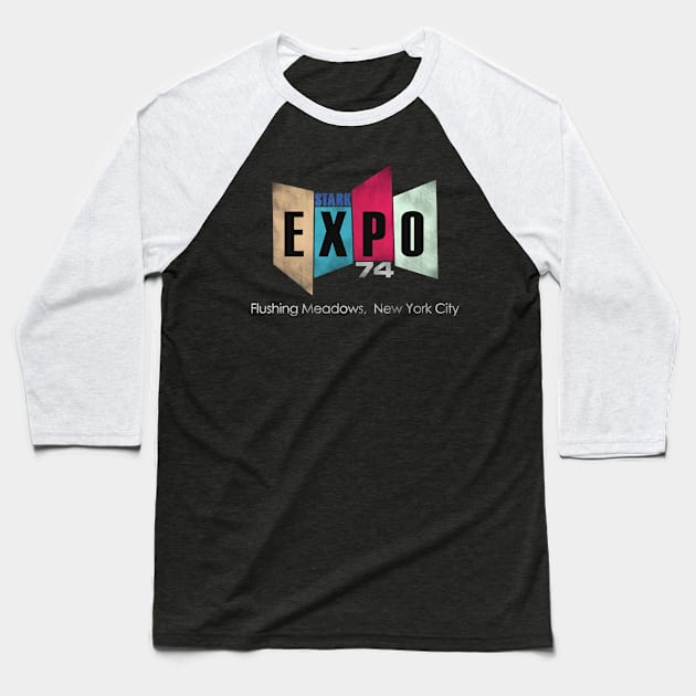 Stark Expo 74 Baseball T-Shirt by KimberleeScomapu